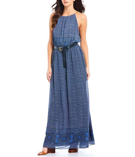 michael michael kors chain neck maxi dress 